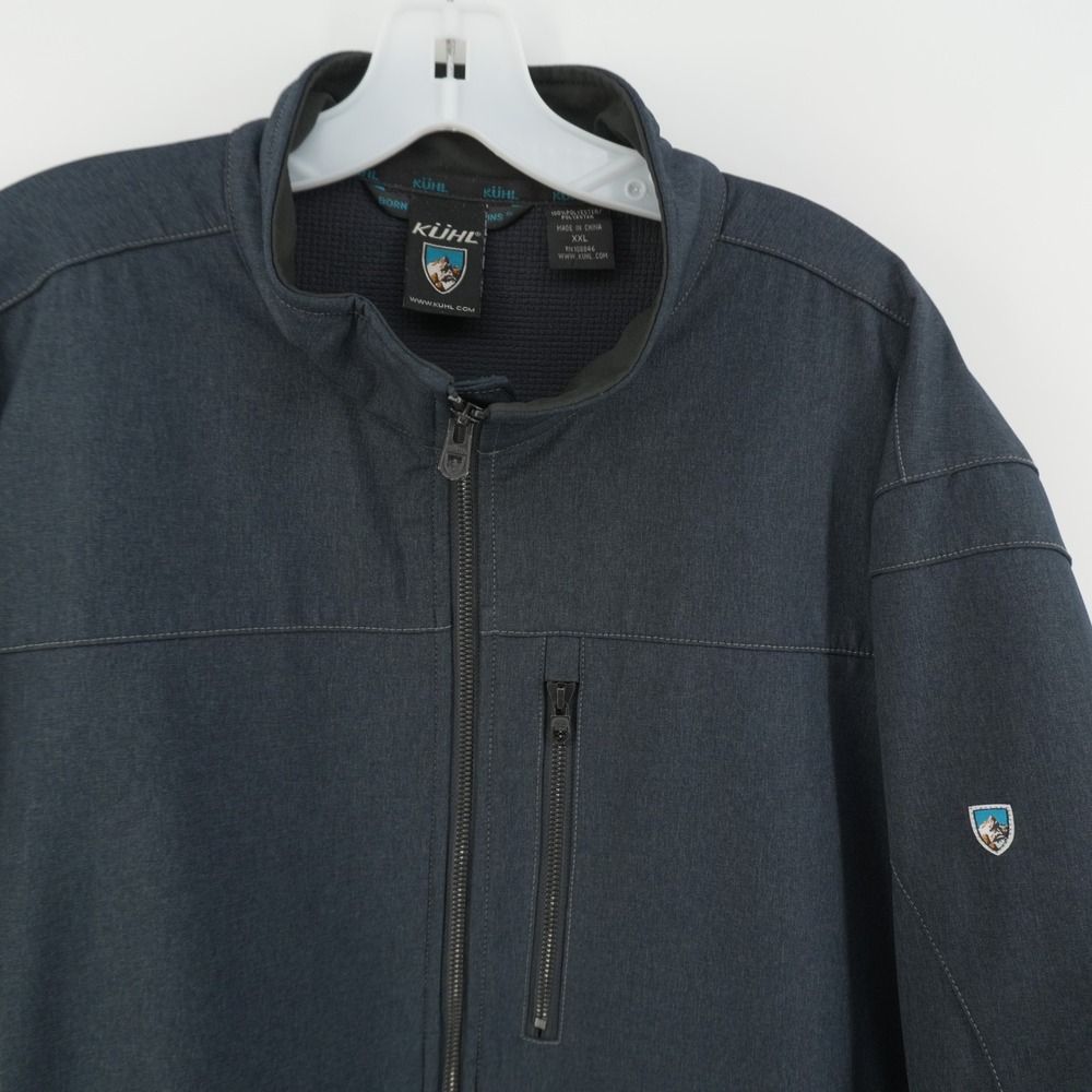 Kuhl Softshell Jacket Men XXL Blue Gray Full Zip Interceptr Fleece RN108846